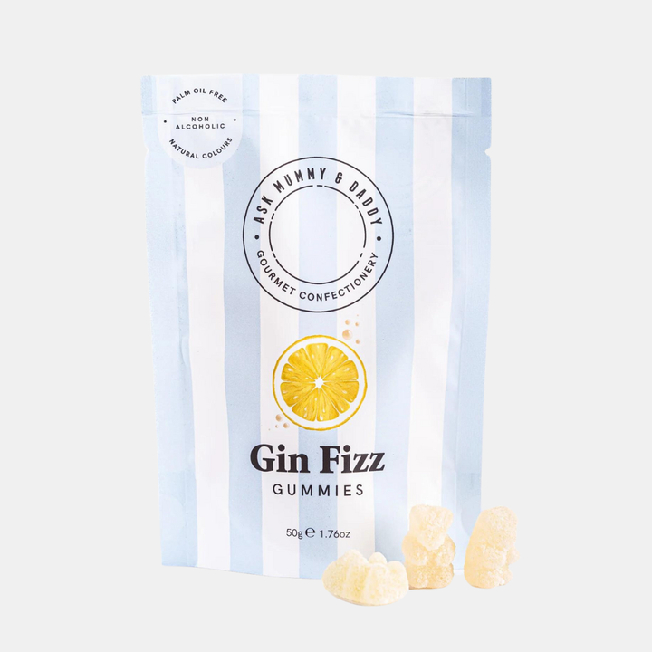 Ask Mummy & Daddy | Gin Fizz Gummies 50g | Shut the Front Door