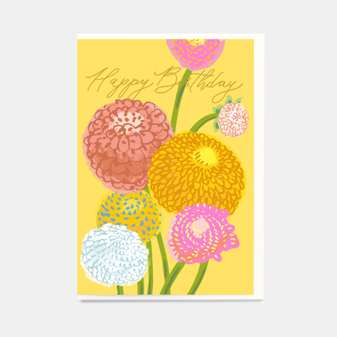 Oxted | Card - Florals on Yellow | Shut the Front Door