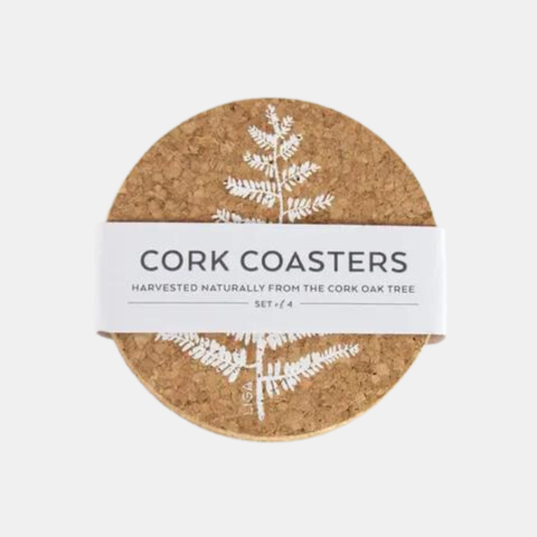 Liga | Cork Coasters Fern - Set 4 | Shut the Front Door