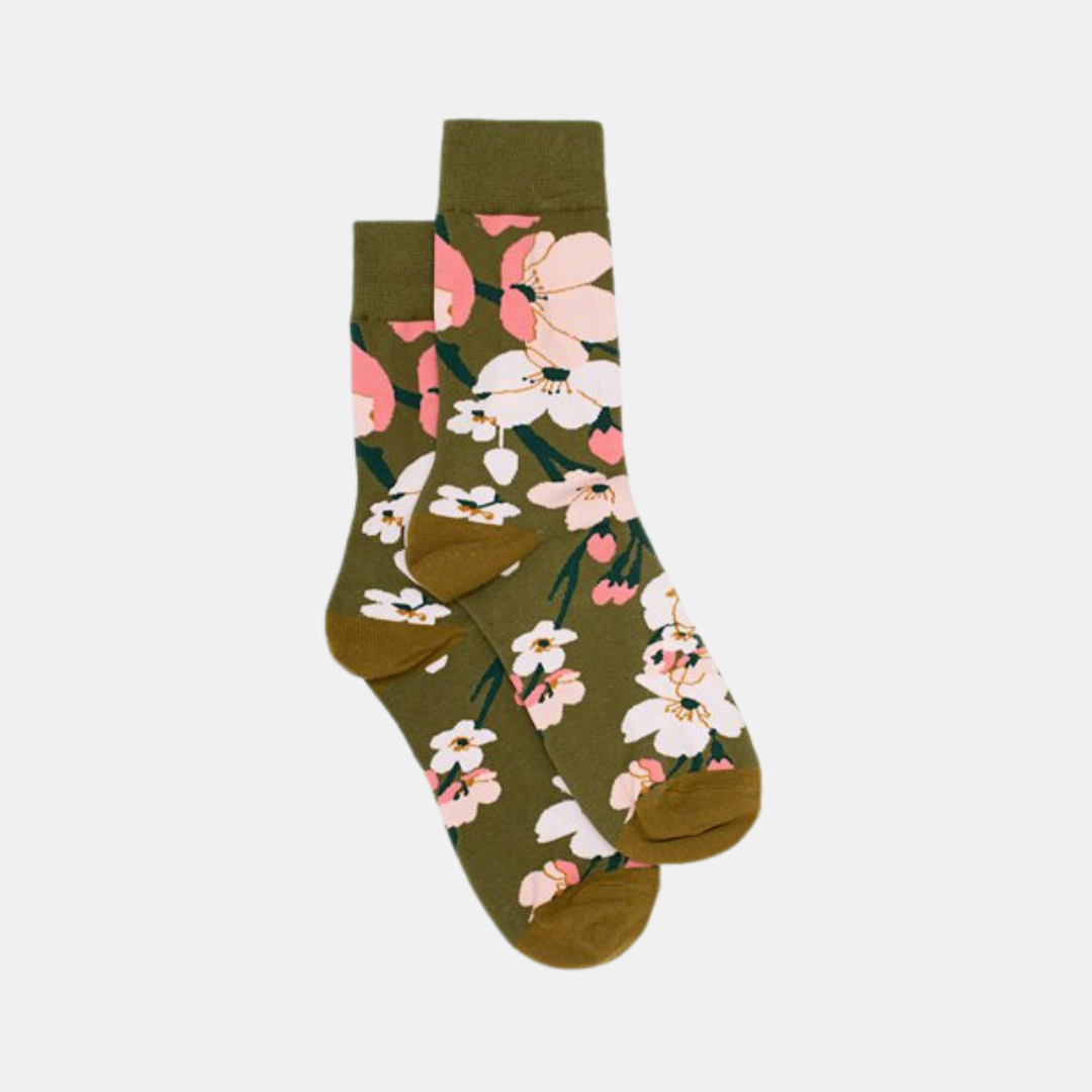 Antler NZ | Khaki Blossom Sock | Shut the Front Door