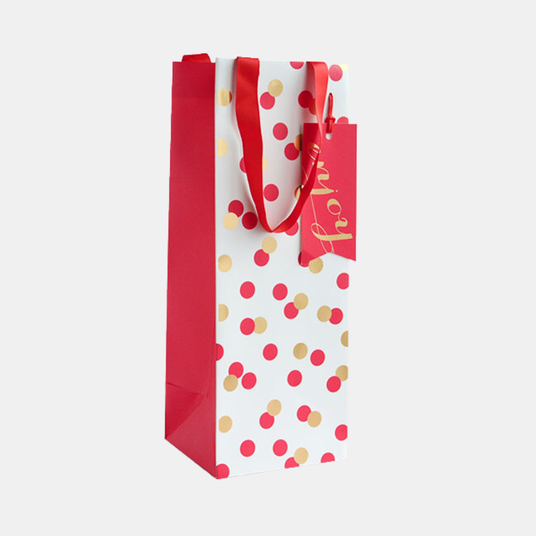 hiPP | Gift Bag Bottle - Confetti Red/Gold | Shut the Front Door