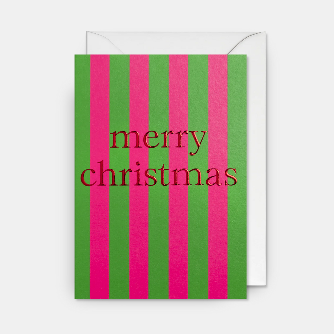Lagom | Christmas Card Merry Christmas Stripe | Shut the Front Door