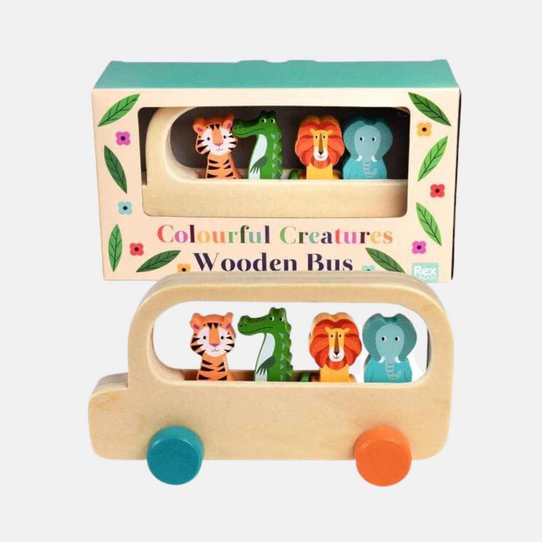 Rex London | Colourful Creatures Wooden Bus | Shut the Front Door