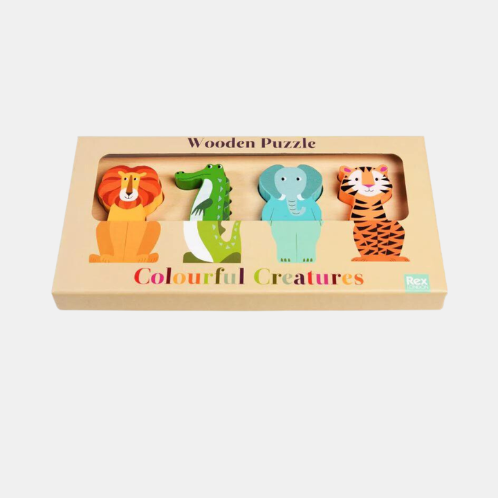 Rex London | Colourful Creatures Wooden Puzzle | Shut the Front Door