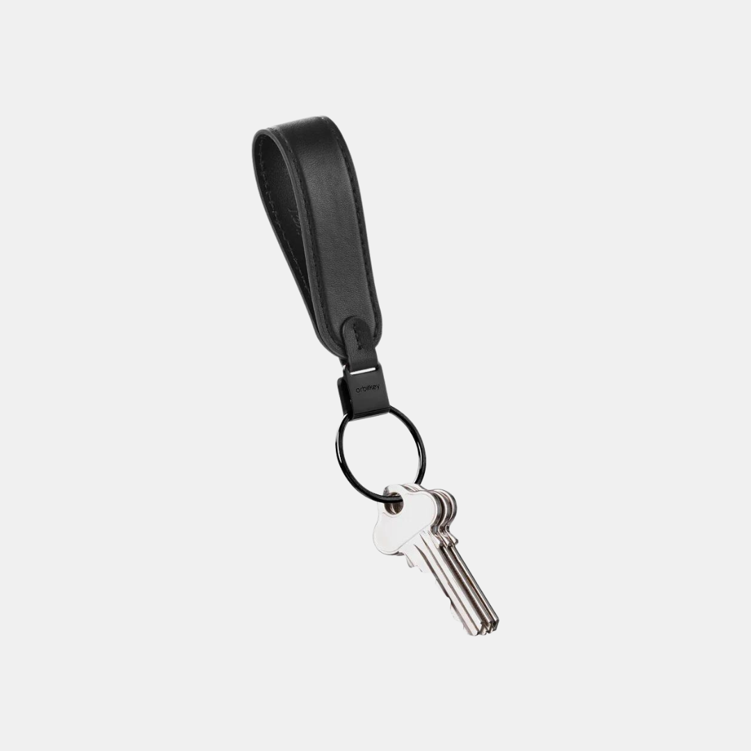 Orbitkey | Loop Keychain Leather - Black | Shut the Front Door