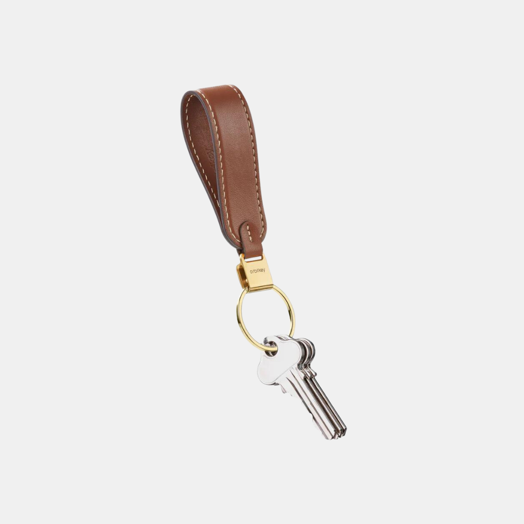 Orbitkey | Loop Keychain Leather - Caramel | Shut the Front Door