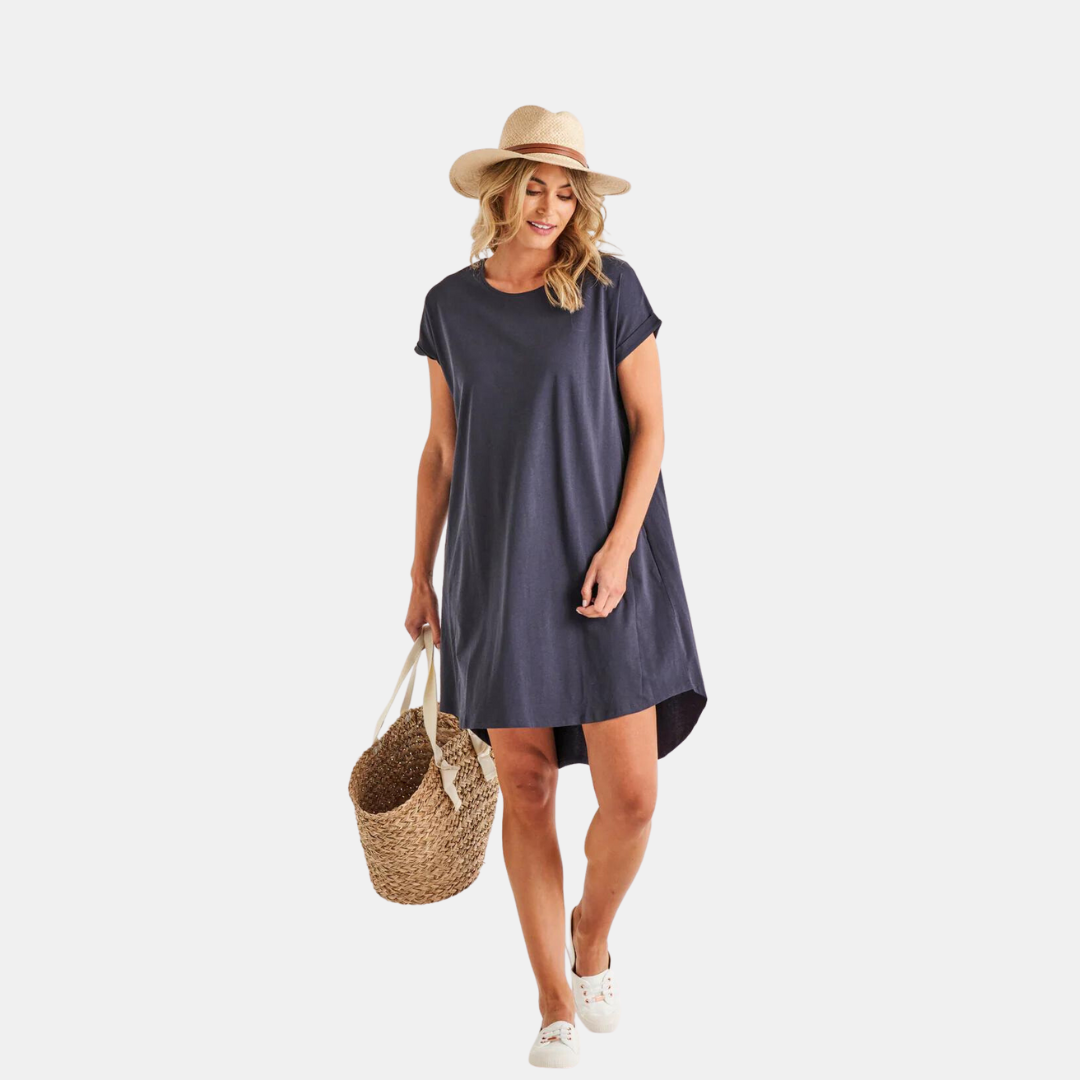 Betty Basics | Maxine T-Shirt Dress - Coal | Shut the Front Door