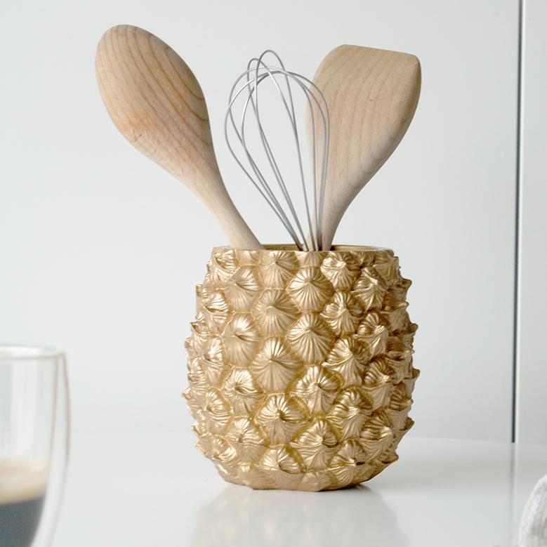 White Moose | Pineapple Planter - Gold | Shut the Front Door