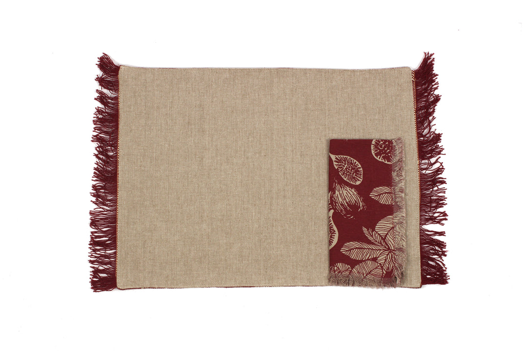 Raine & Humble | Fig Tree Placemat S/4 - Ruby | Shut the Front Door