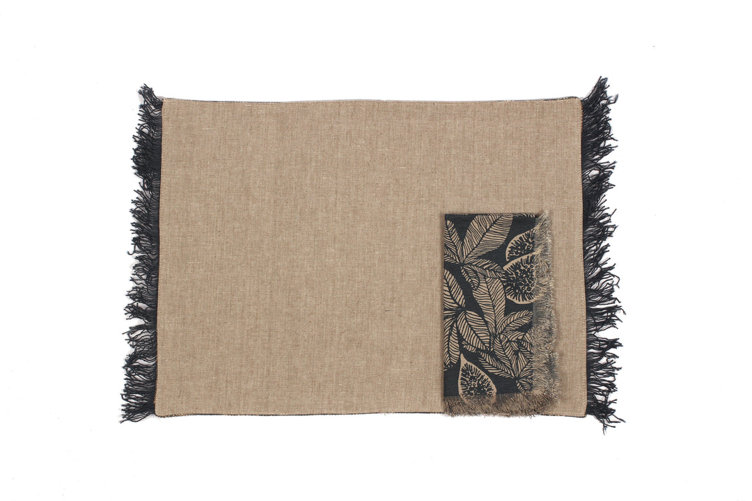 Raine & Humble | Fig Tree Placemat S/4 - Dark Slate | Shut the Front Door