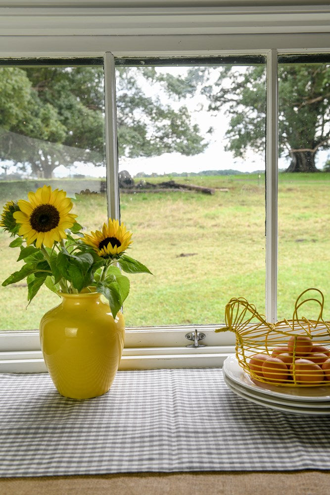 Raine & Humble | Gingham Table Runner - Ash | Shut the Front Door