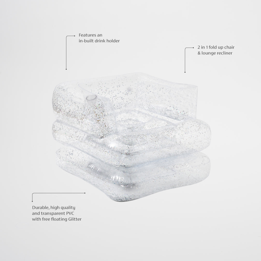 Sunnylife | Inflatable Lilo Chair - Glitter | Shut the Front Door