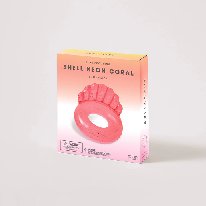 Sunnylife | Luxe Pool Ring - Shell Neon Coral | Shut the Front Door