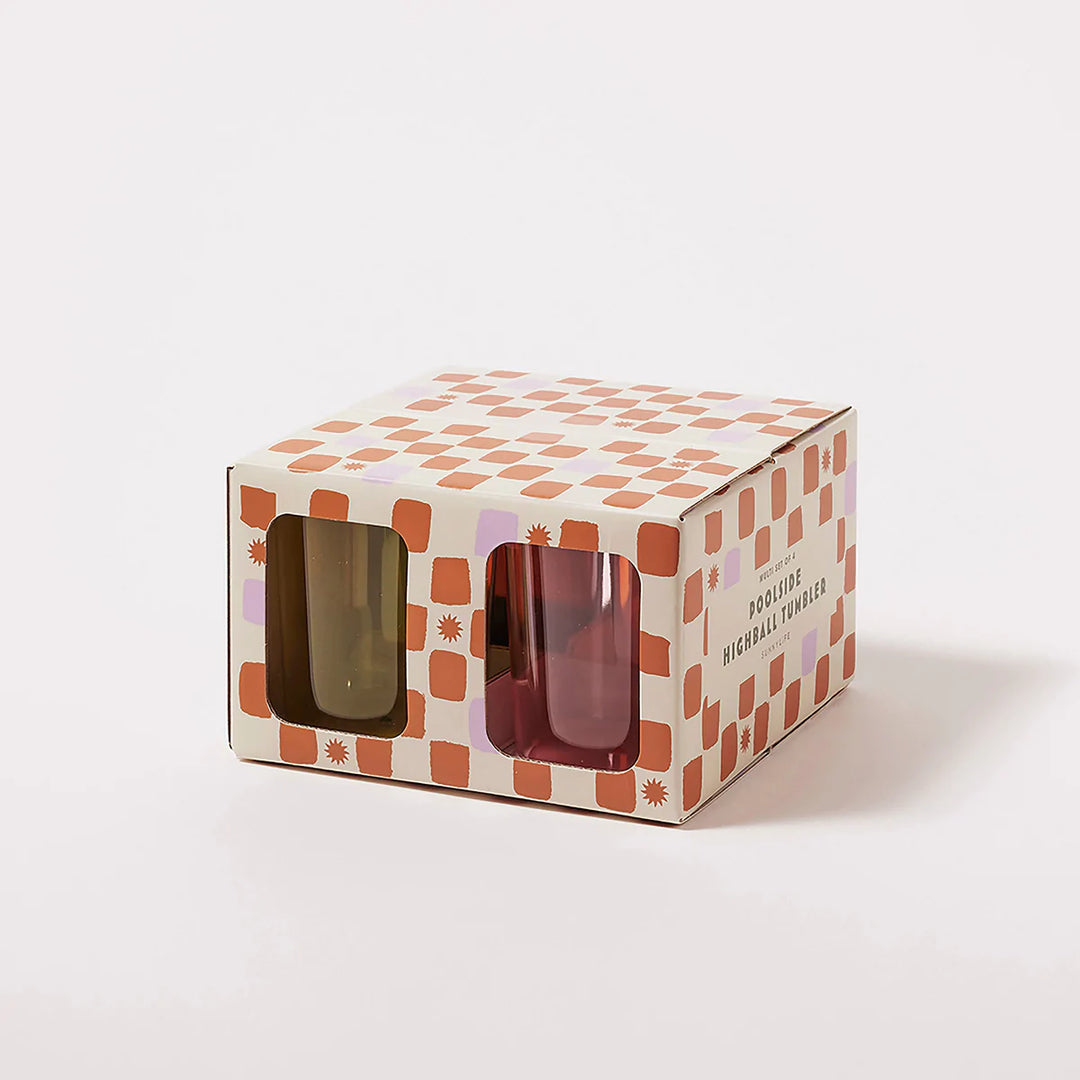 Sunnylife | Poolside Highball Tumblers - Multi  - Set 4 | Shut the Front Door