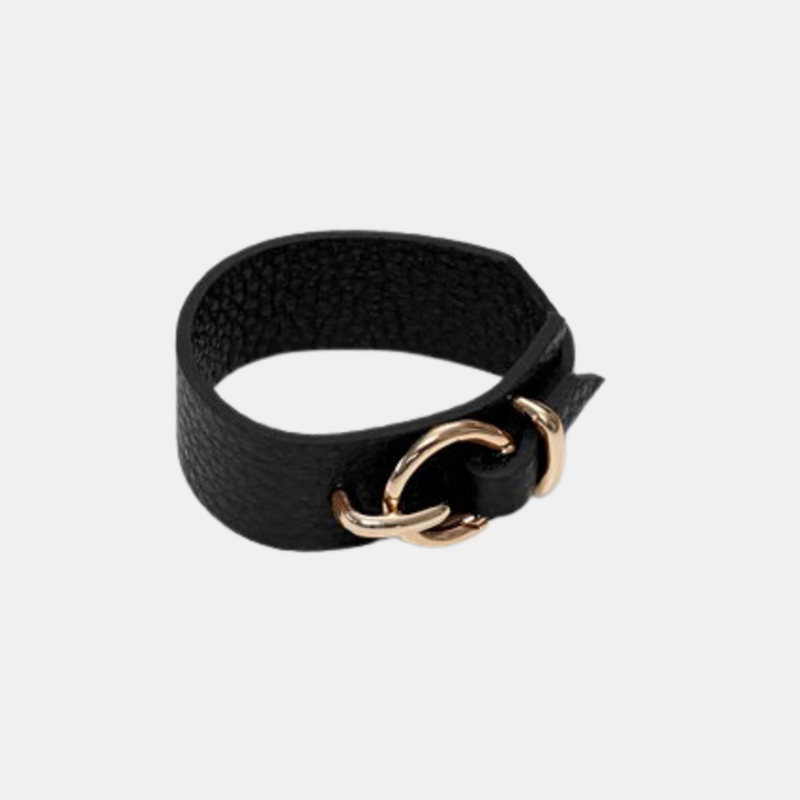 Antler NZ | Leather & Gold Wrap Bracelet - Black | Shut the Front Door