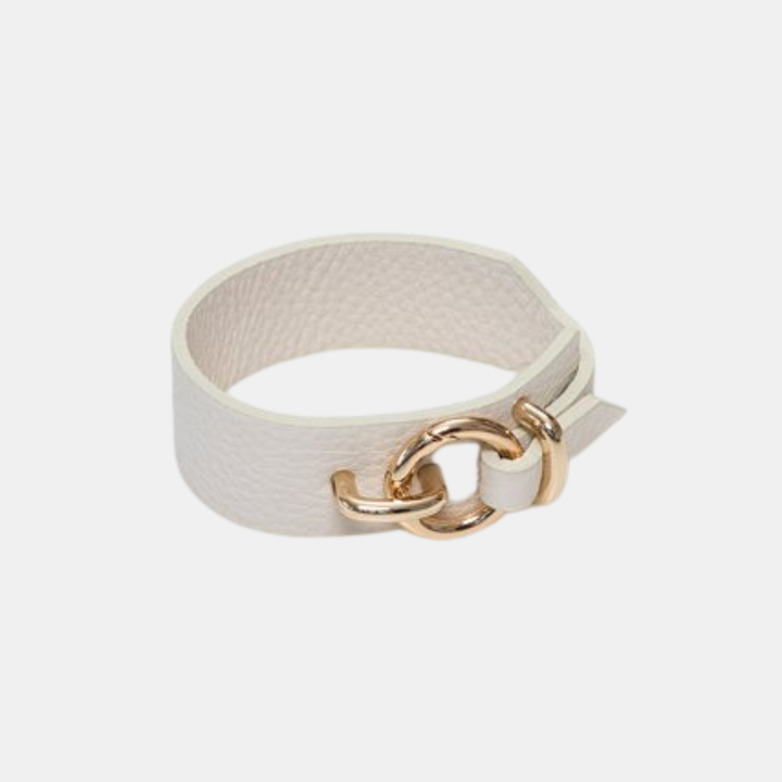 Antler NZ | Leather & Gold Wrap Bracelet - Bone | Shut the Front Door