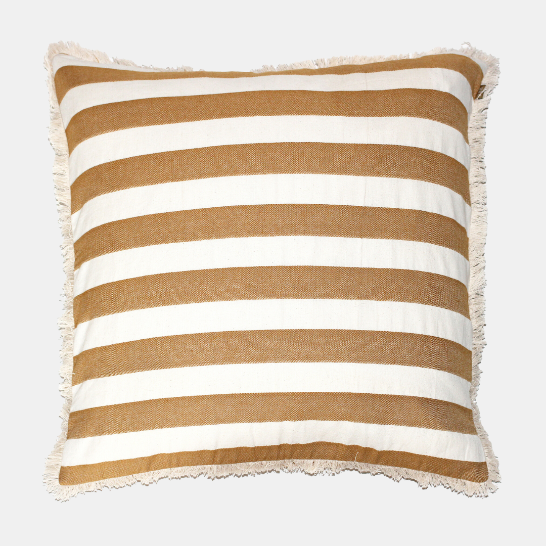 Raine & Humble | Bold Stripe Cushion - Golden Yellow | Shut the Front Door