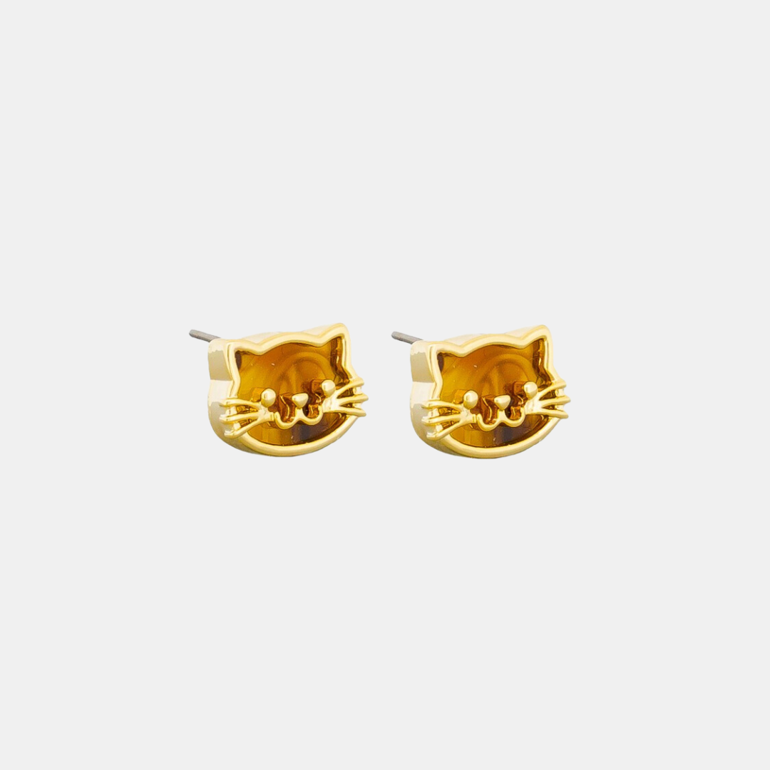 Tiger Tree | Kitty Cat Studs - Amber | Shut the Front Door