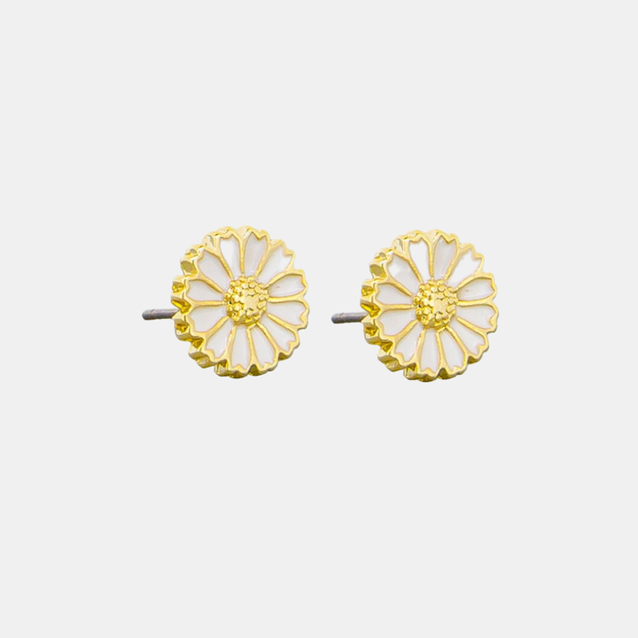 Tiger Tree | Enamel Daisy Studs - White | Shut the Front Door