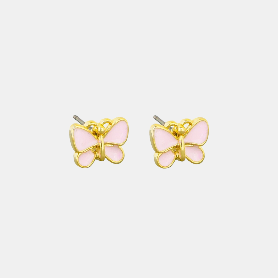 Tiger Tree | Enamel Butterfly Studs - Pink | Shut the Front Door