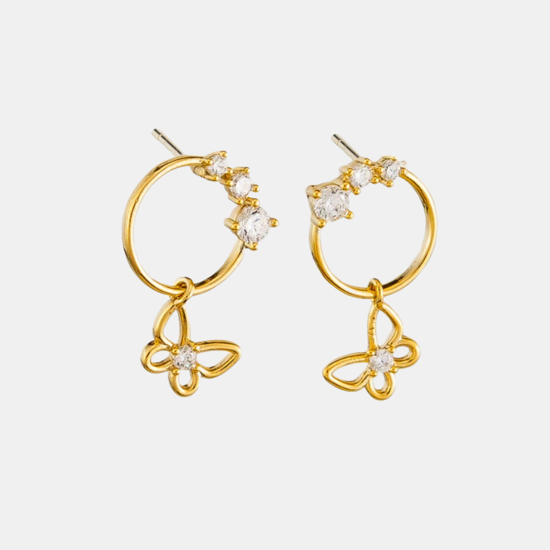 Tiger Tree | Earring Crystal Butterfly Ring - Gold | Shut the Front Door