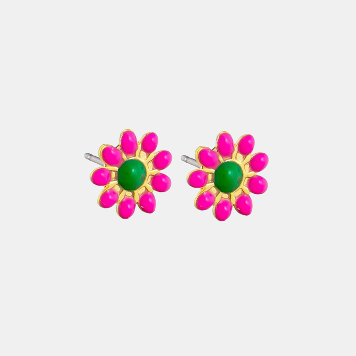 Tiger Tree | Enamel Daisy Dot Studs - Hot Pink | Shut the Front Door