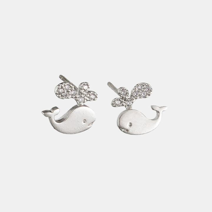 Tiger Tree | Silver Wally Whale Studs | Shut the Front Door