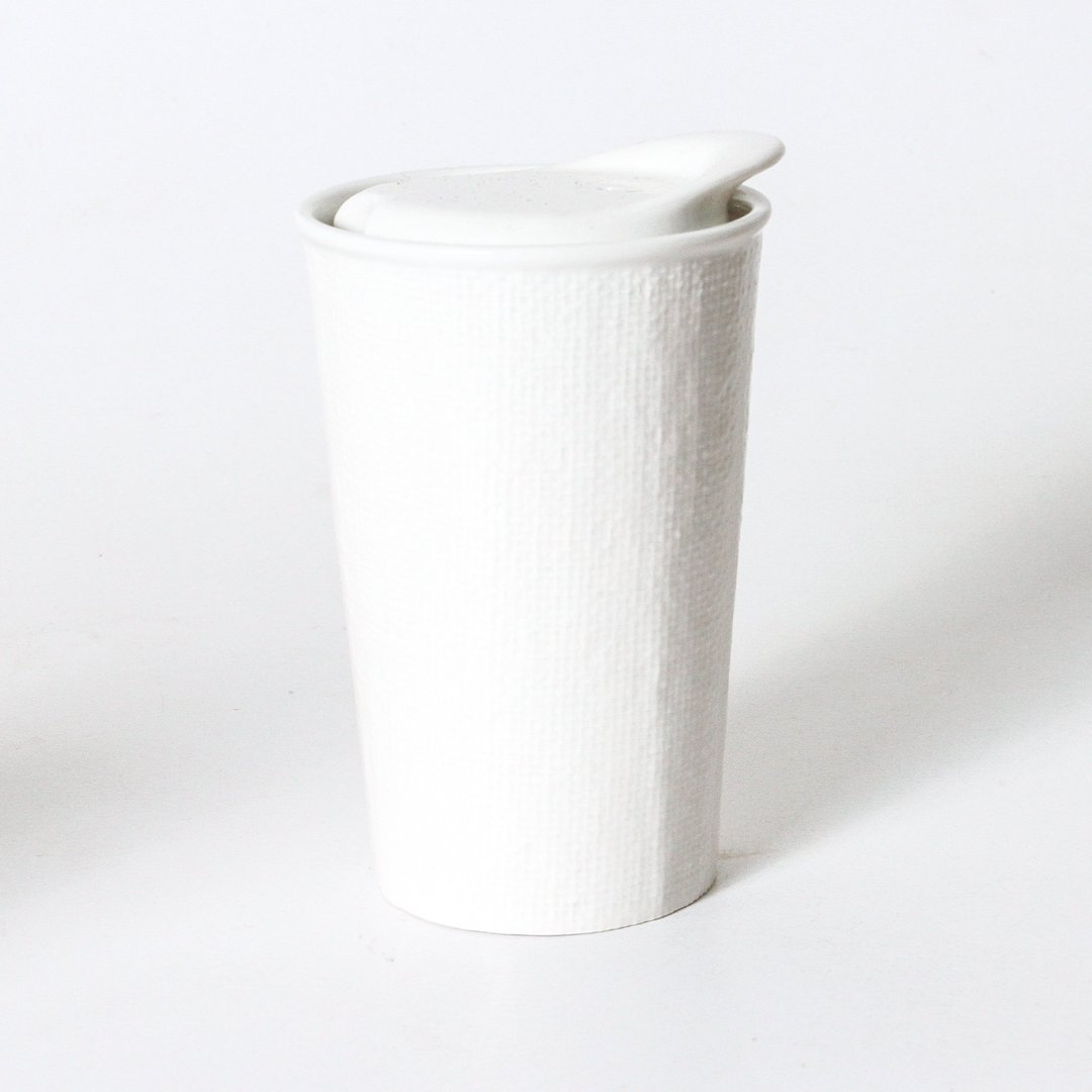 INDIGO LOVE | It's A Keeper Ceramic Cup - White Linen Tall | Shut the Front Door