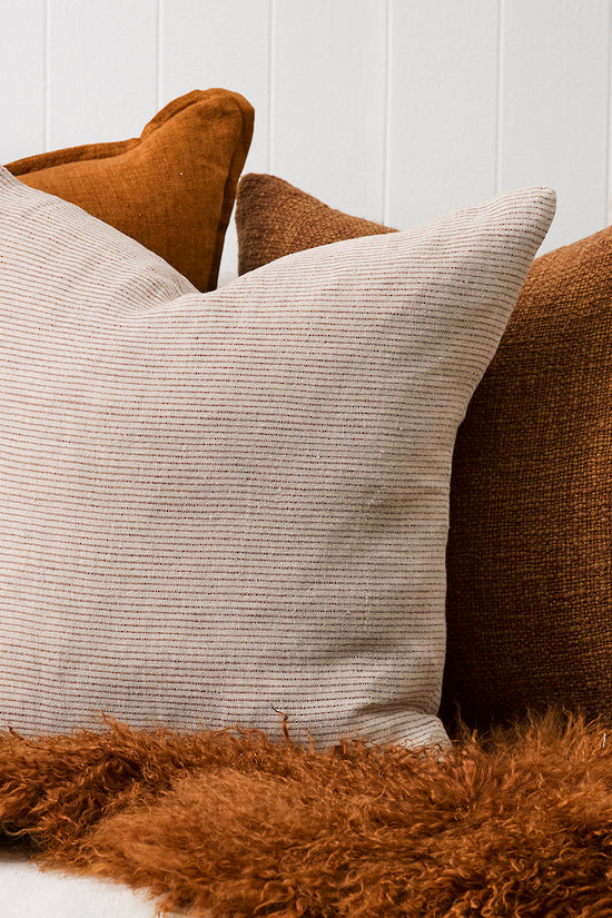 Mulberi | Sandridge Cushion 50x50cm - Linen/Rust | Shut the Front Door