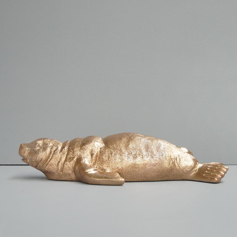 White Moose | Seal Wall Hanging - Gold | Shut the Front Door