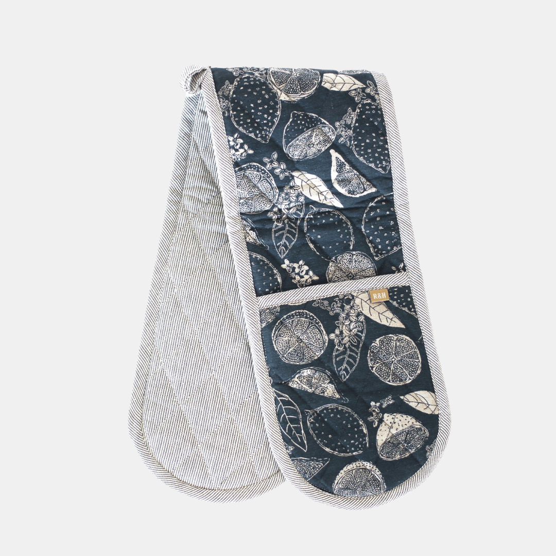 Raine & Humble | Lemon Marmalade Double Oven Glove - Dark Slate | Shut the Front Door