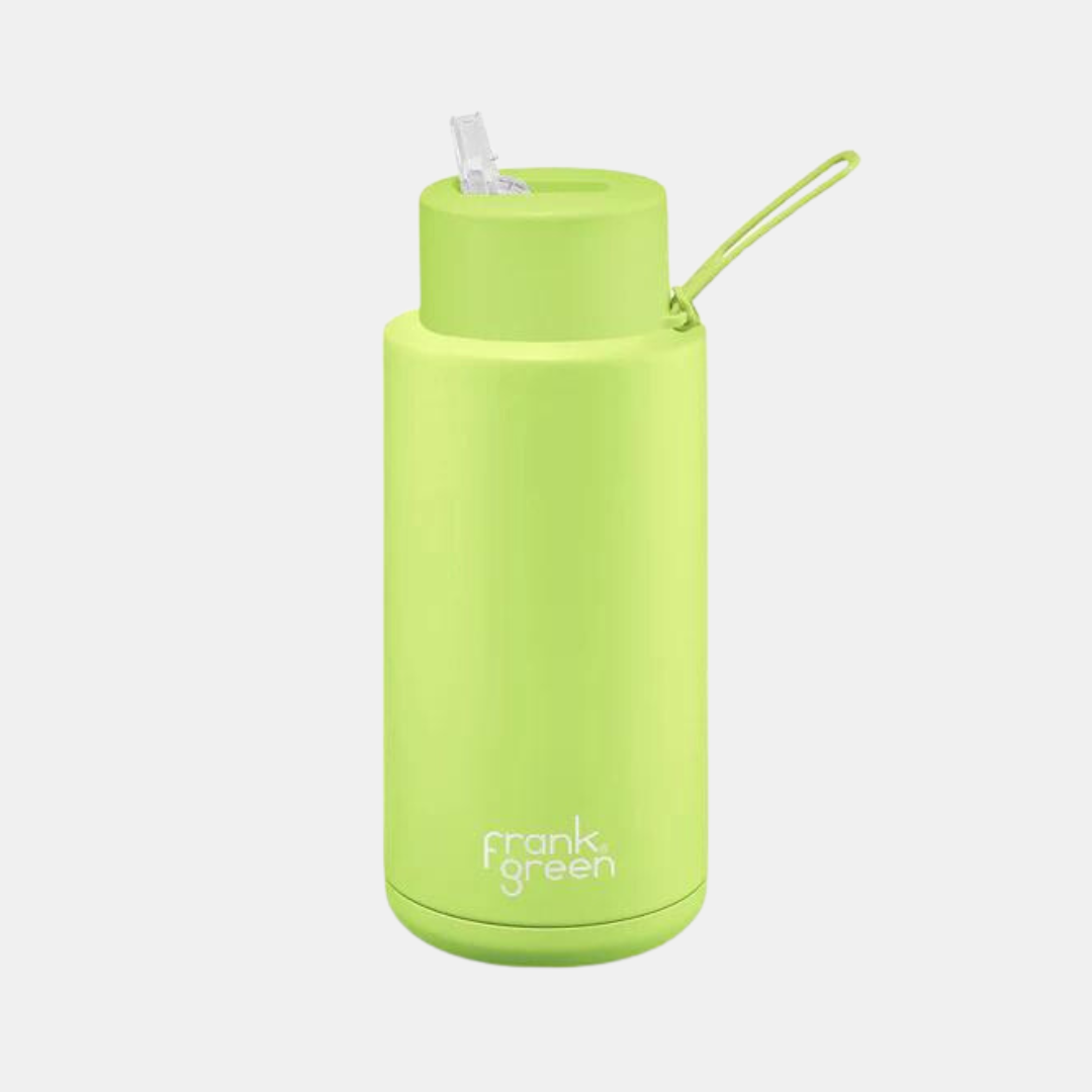 Frank Green | Ceramic Lined Reusable Bottle 34oz with Straw - Pistachio Green | Shut the Front Door