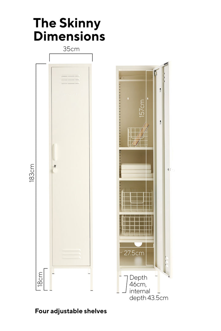 Mustard | Skinny Locker - White | Shut the Front Door