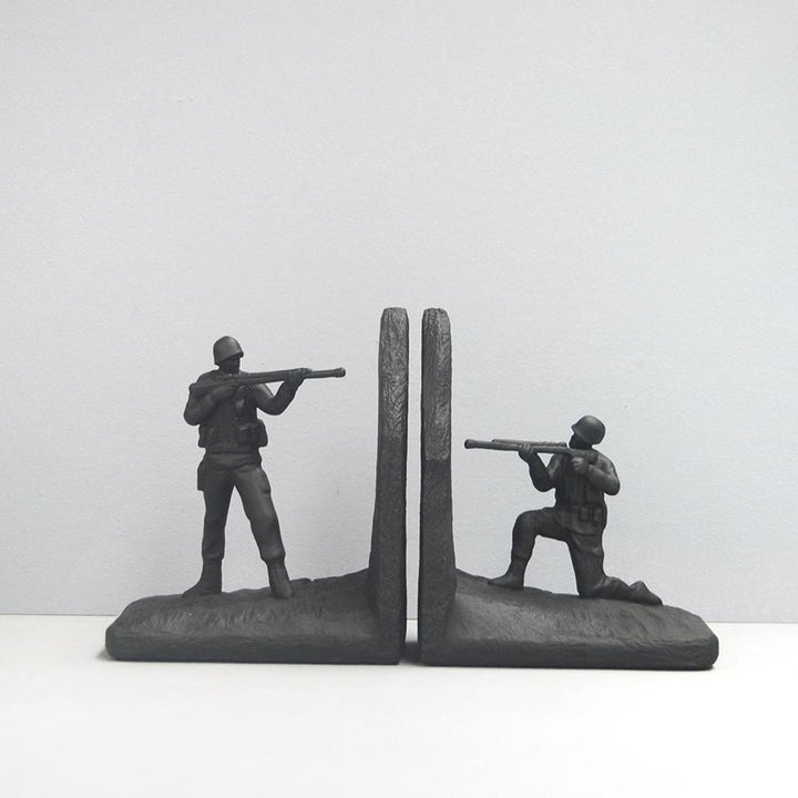 White Moose | Resin Soldier Bookends - Black | Shut the Front Door