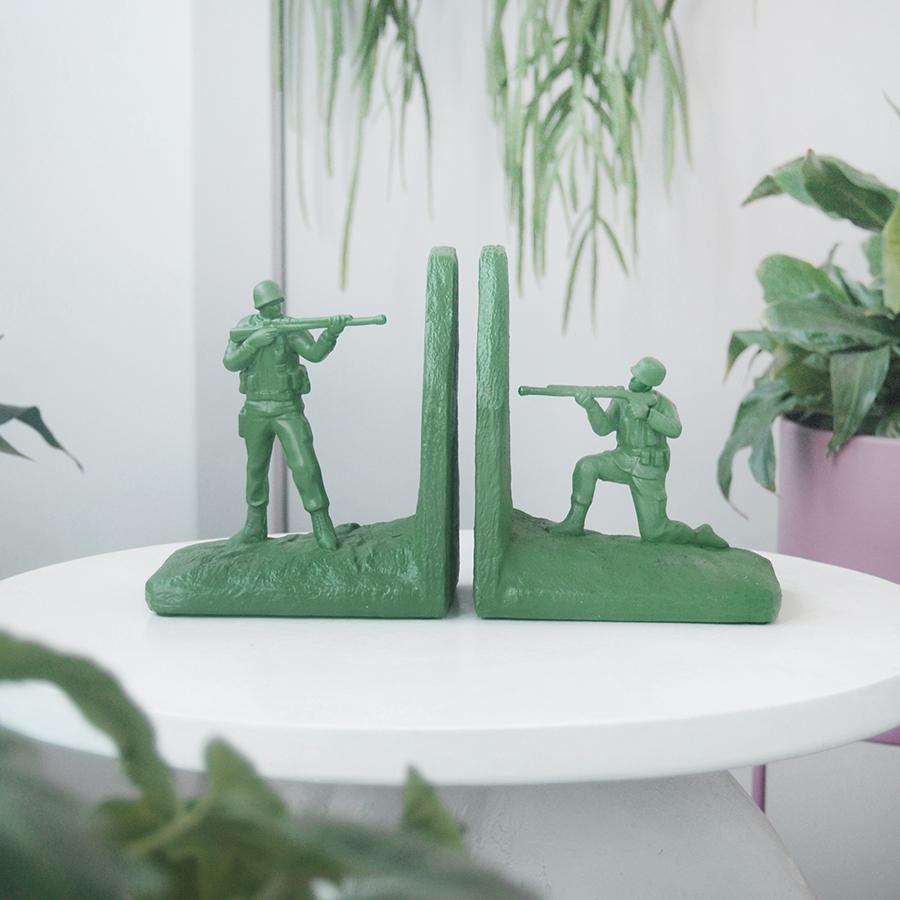 White Moose | Resin Soldier Bookends - Green | Shut the Front Door