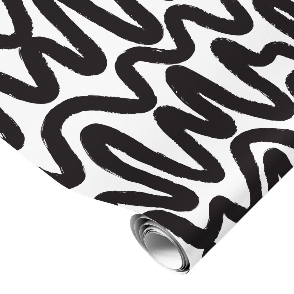 Made Paper | Gift Wrap Roll Squiggle Black/White | Shut the Front Door