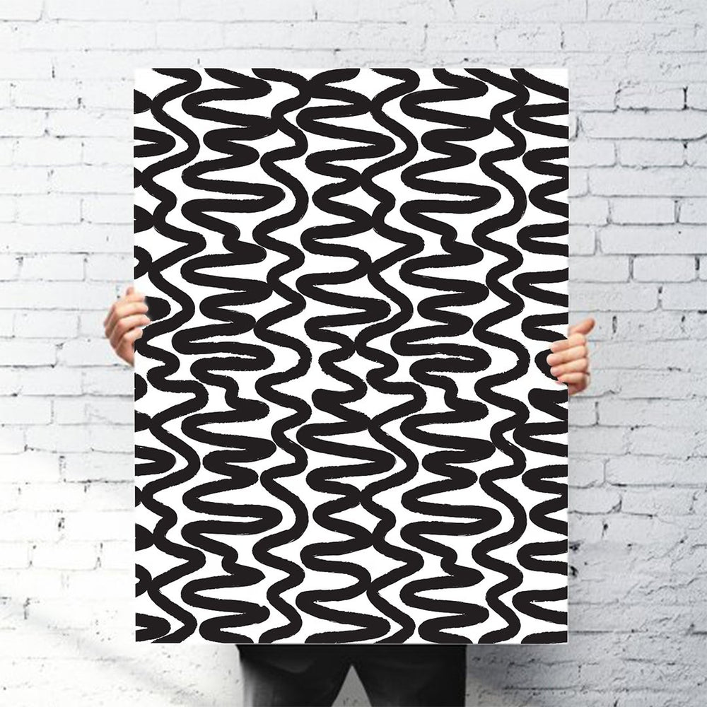 Made Paper | Gift Wrap Roll Squiggle Black/White | Shut the Front Door