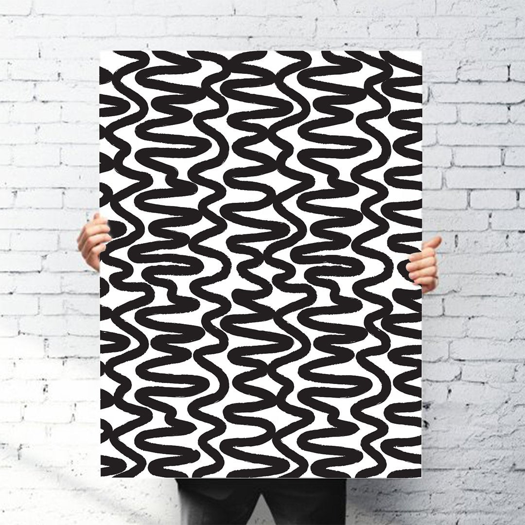 Made Paper | Gift Wrap Roll Squiggle Black/White | Shut the Front Door