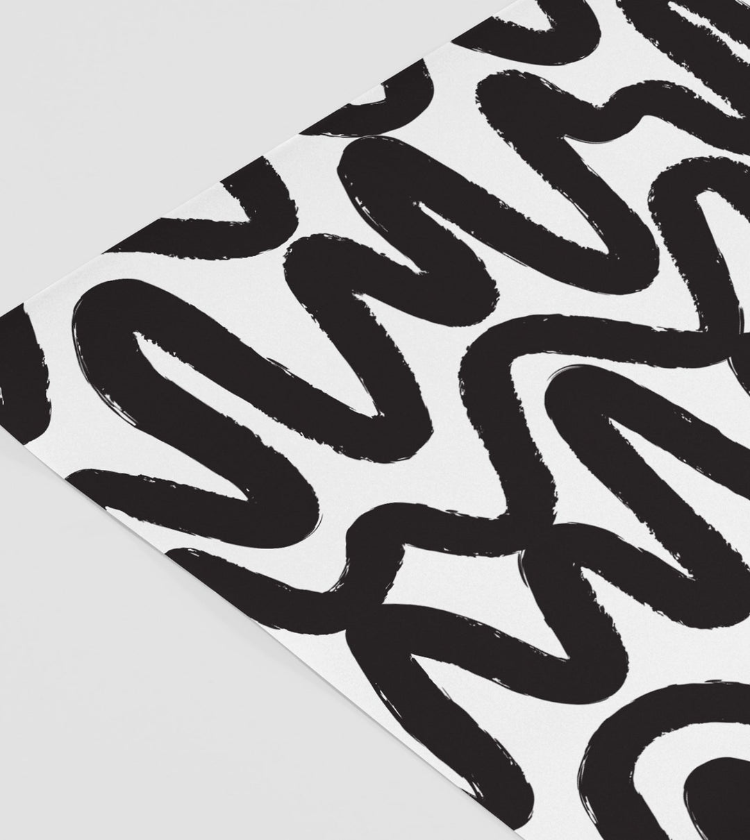 Made Paper | Gift Wrap Roll Squiggle Black/White | Shut the Front Door