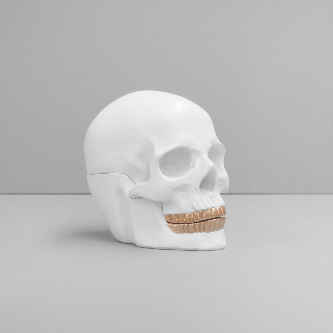 White Moose | Skull Bowl - White/Gold | Shut the Front Door