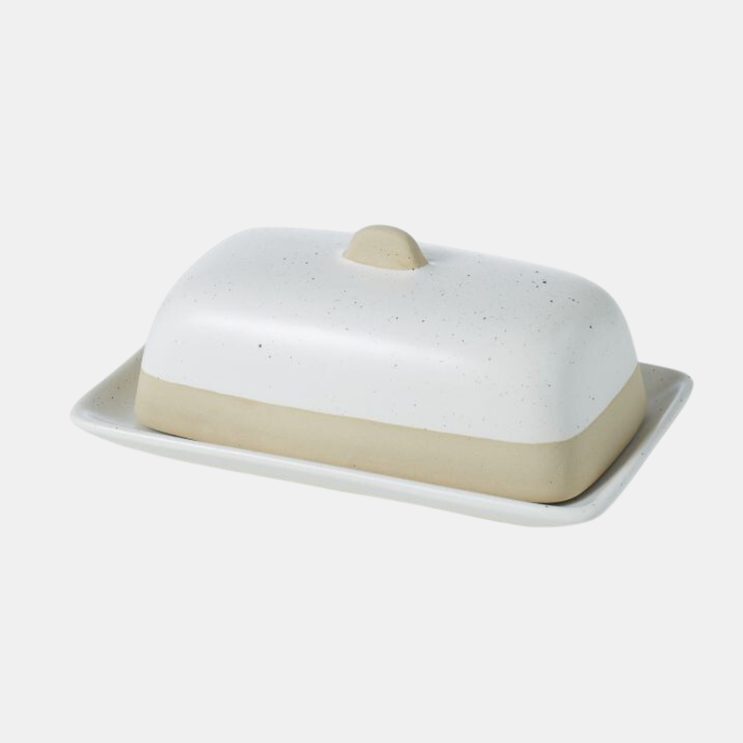 Davis & Waddell | Jenson Butter Dish - Speckled White | Shut the Front Door