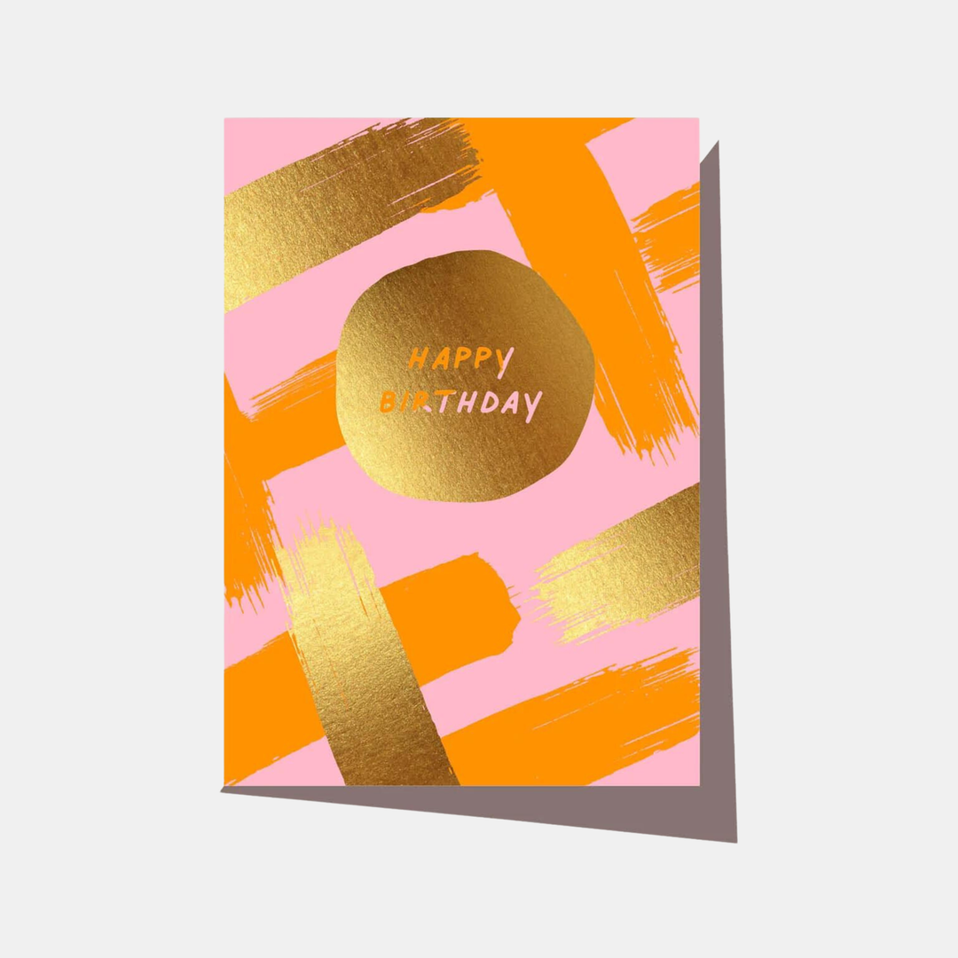 Elm Paper | Card Pink Brushy Birthday | Shut the Front Door