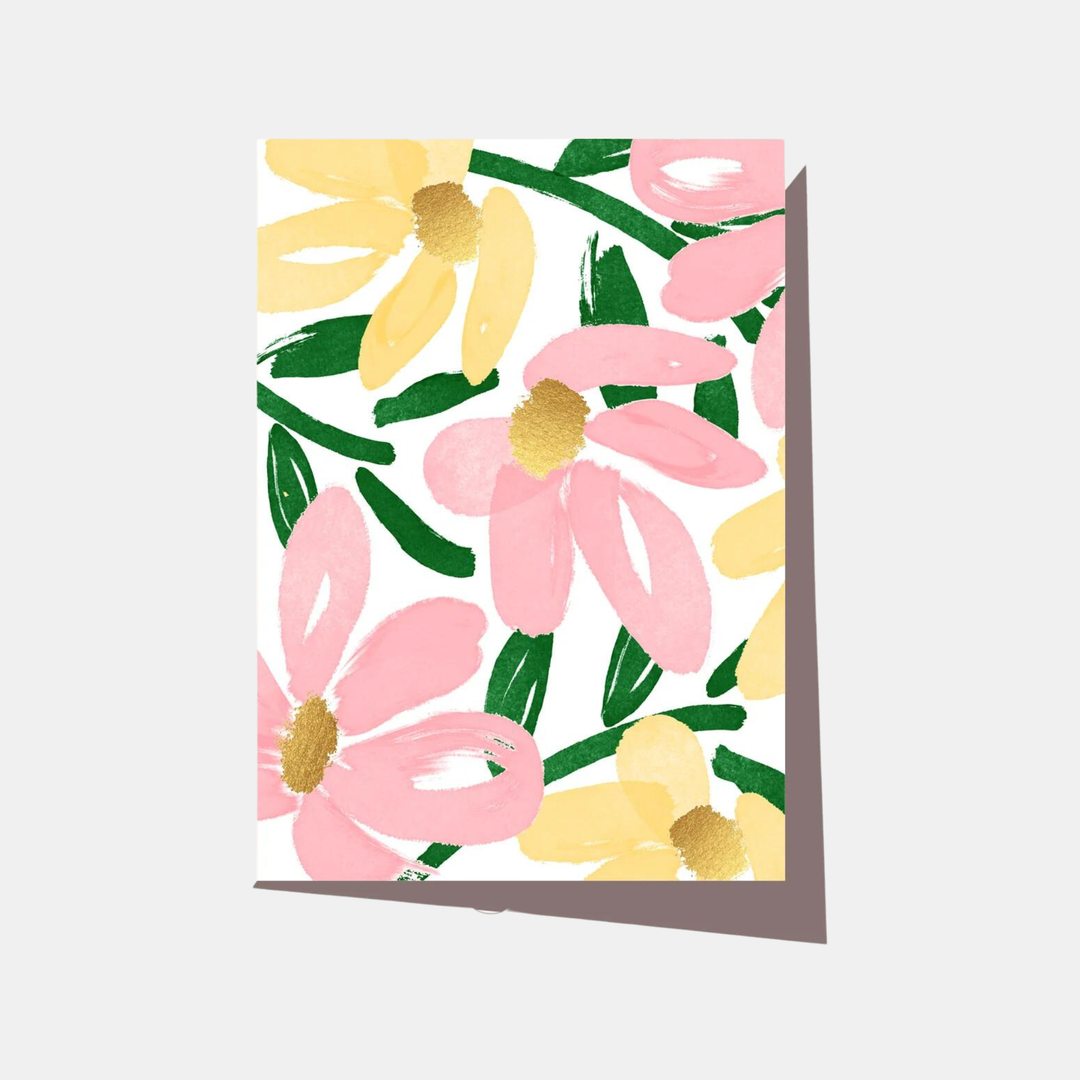 Elm Paper | Card Brushy Flower Lemon/Pink | Shut the Front Door