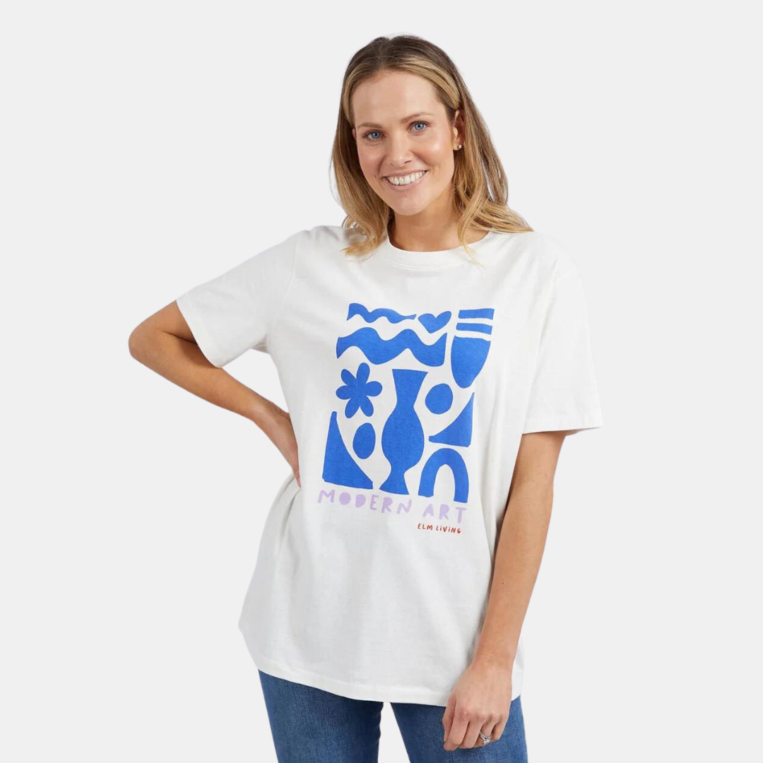 Elm Knitwear | Modern Art Tee - Cream | Shut the Front Door