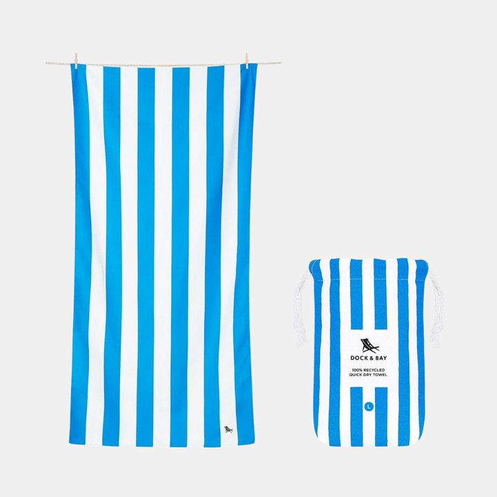 Dock & Bay | Beach Towel Cabana Collection - LG Bondi Blue | Shut the Front Door