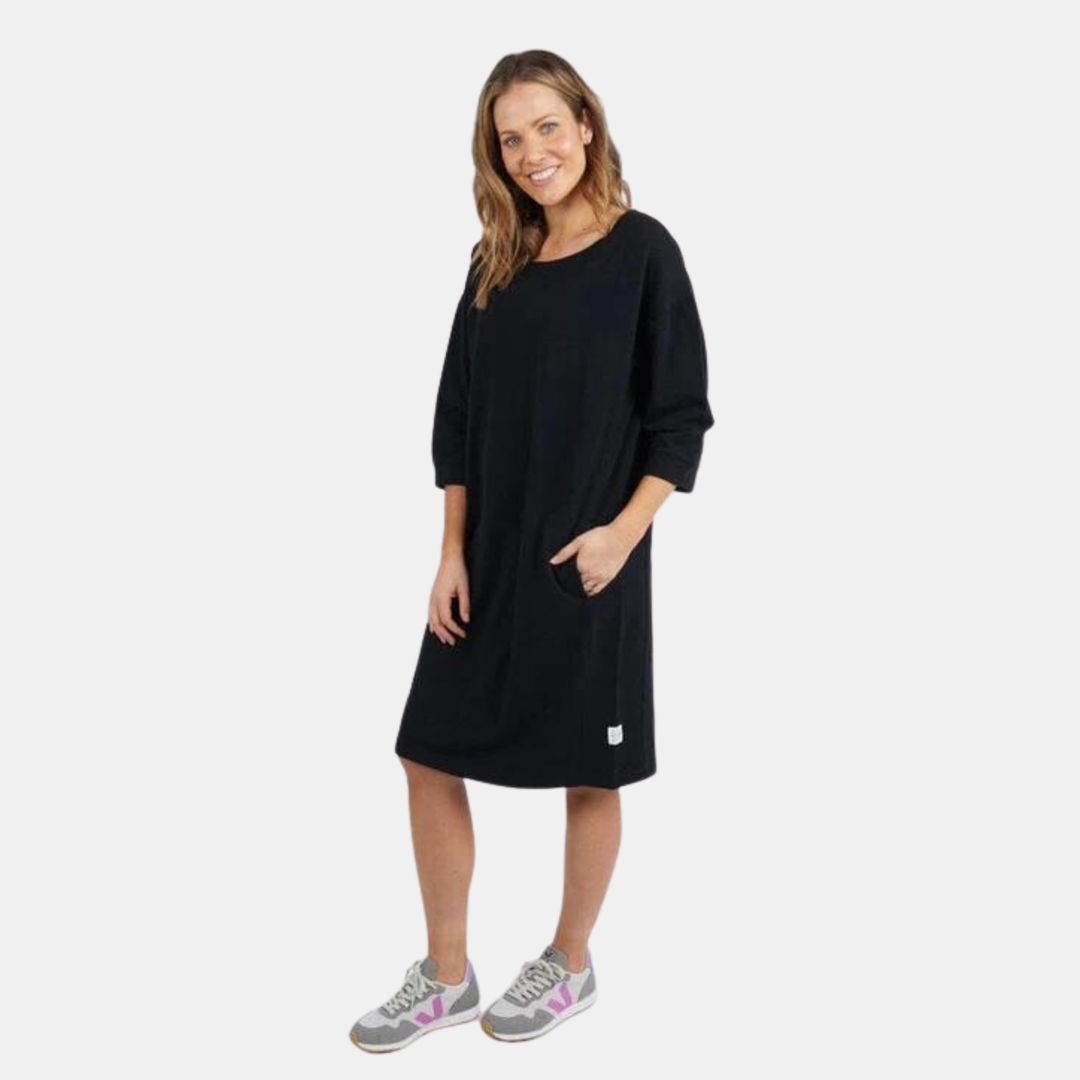 Elm Knitwear | Carolina Fleece Dress - Black | Shut the Front Door