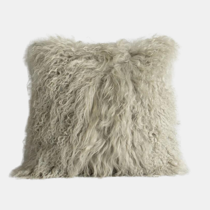 Baya | Meru Tibetan Lamb Cushion 40x40cm - Oatmeal | Shut the Front Door