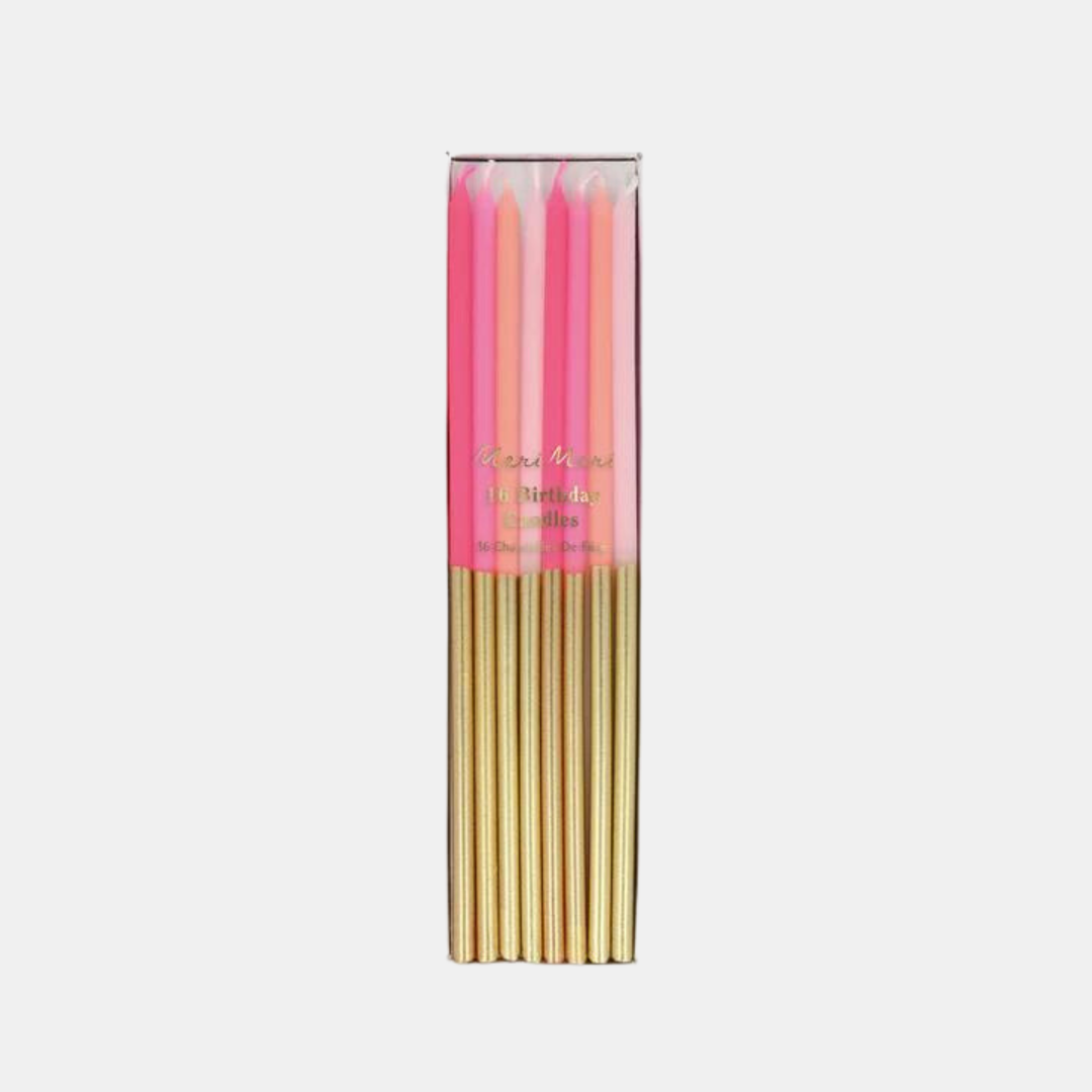 Meri Meri | Gold Dipped Pink Mix Candles | Shut the Front Door