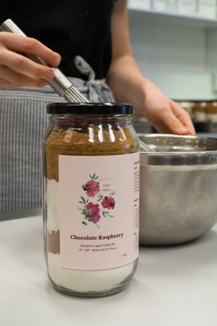 Sage & Grace | Cake In A Jar - Chocolate Raspberry | Shut the Front Door