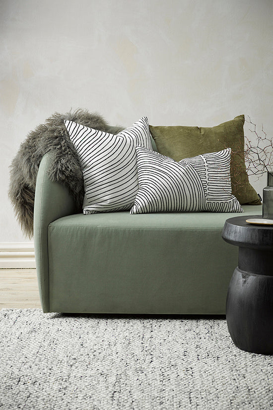 Mulberi | Zane Cushion 50x50cm - Black/Off White | Shut the Front Door